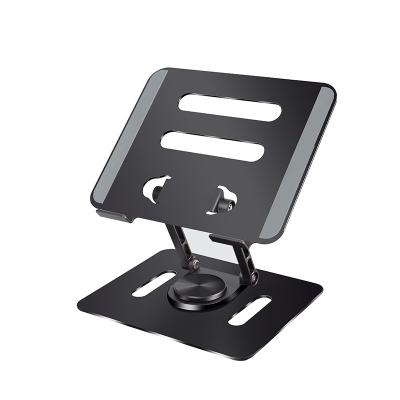 China Popular Universal Desktop Mobile Phone and Laptop PC Stand Foldable Rugged Flexible Adjustable Aluminum Folding Tablet Stand for sale