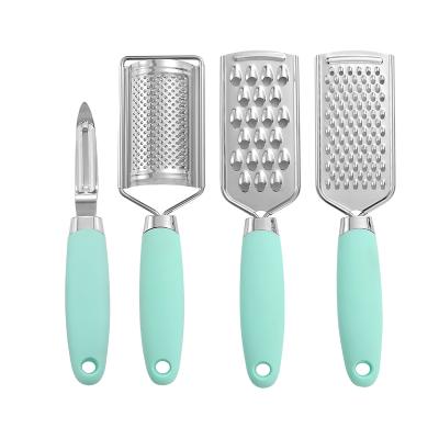 China 4pcs Multifunctional Stainless Steel Lemon Zester Cheese Ginger Grater Fruit Peeler Kitchen Instrument Viable Viable Multifunctional Set for sale