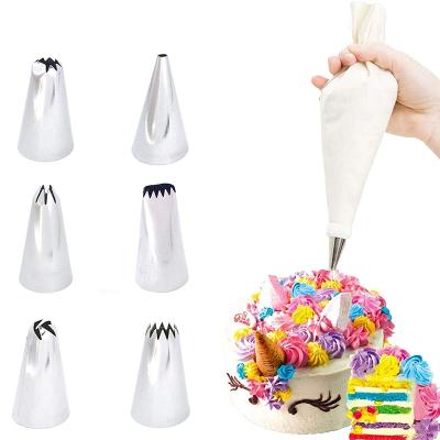 China High Quality Viable In Stock 8pcs Reusable Cake Decorating Spout Icing Piping Spout Pastry Tips Icing Bag Patry Baking Tools for sale