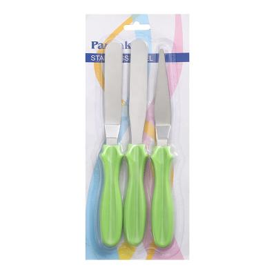 China Viable IN STANDARD High Quality Stainless Steel 3pcs Pastry Tool Icing Spatula Angled Icing Spatula Cake Butter Cream Spatula for sale