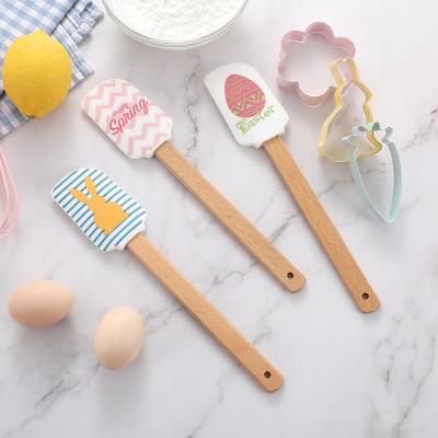 China Unique Design Viable In Stock Easter Baking Set Spatula And Cookie Cutter Set Tool Kitchen Utensil Baking Set for sale