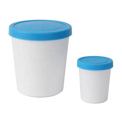 China Viable in Stock Reusable Plastic Ice Cream Storage Container Ice Cream Storage Tub 1QT Ice Cream Box with Silicone Lid for Home for sale