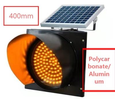 China Our Transportation System Wholesale LED400 Solar Powered Yellow Light Flashing Road Traffic Warning 45.5*38*13cm for sale