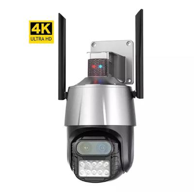 China Human Motion Tracking 4K WiFi Dual Lens 8MP Outdoor Wireless Video Surveillance Automotive Tracking Security Protection 1080P H.265 ICsee PTZ Camera for sale