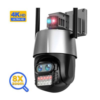 China Human Motion Tracking WiFi Dual Lens 8MP Outdoor Security Wireless Video Surveillance Automotive Tracking Security Protection 1080P HD ICsee 4K PTZ Camera for sale