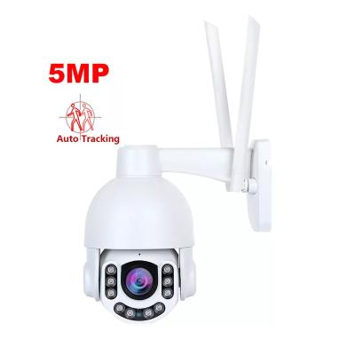 China Human Motion Tracking 5MP 5x 360 Degree WiFi Outdoor Wireless Video IP66 Dual Lens Outdoor 5MP 5x 360 Degree Auto Security H.265 PTZ Walkthrough Camera for sale