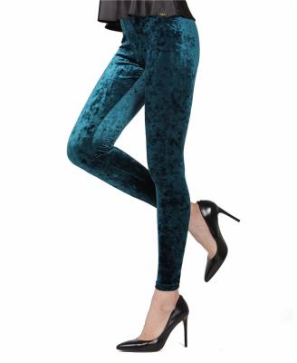 China Anti-Wrinkle 2021 Velvet Bodycon Women's Winter Soft Casual Velvet High Waisted Pants For Lady for sale