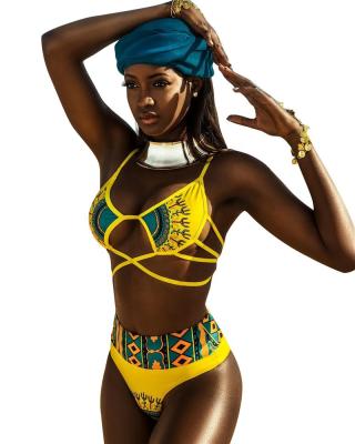 China Breathable Beach Swimming Dashiki African Print Tankini for sale