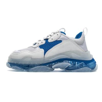 China Cushioning 6cm Thick Luxury Brand Clear Triple S Leather Sole Sneakers Couple Casual Shoes for sale