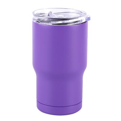 China Sustainable New Products Double Wall Portable Outdoor Car Cups 14oz Stainless Steel Tumblers With Clear Lids for sale