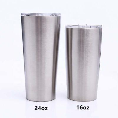 China Durable Double Wall Tumbler 16oz 24oz 304 Stainless Steel Coffee Mug Tumblers Vacuum Tumbler Cups With Lids for sale