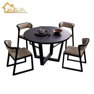 China Wholesale luxury high end K/D restaurant dining room furniture 4 seater round hotel dining table set for sale