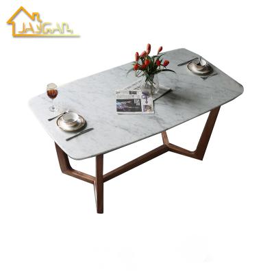 China K/D customized table restaurant furniture 6 seater dining set marble effect dining table for sale