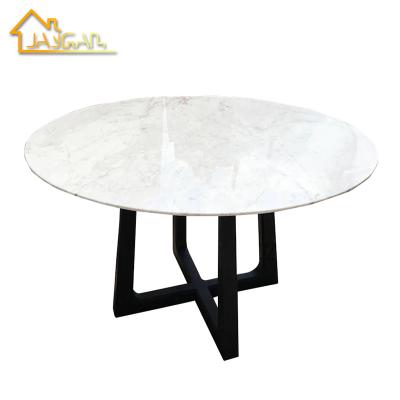 China K/D style dining room set European rectangle dining room white marble round design for home living for sale