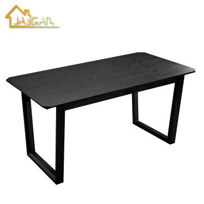 China K/D Minimalist Designs Long Black Wooden Restaurant Rectangular Dining Table for sale