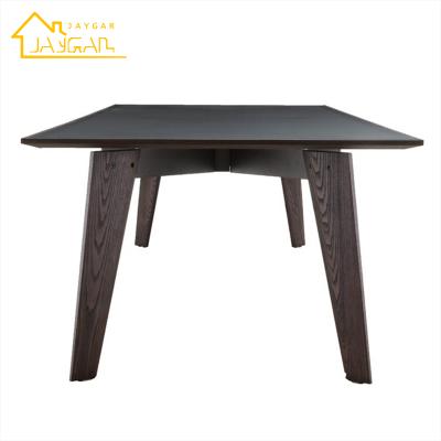 China K/D Italian Furniture Minimalist Design Rectangular Wooden Table Living Spaces Dining Room Sets For Small Villa for sale