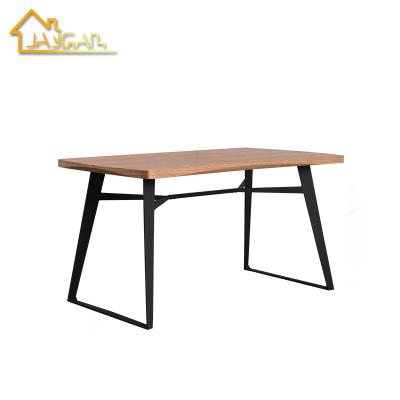 China K/D MDF Top With Metal Legs Dining Table Restaurant Set Customized Wood Dining Table for sale