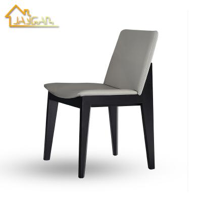 China Wholesale Scandinavian Style Modern Hotel Wooden Dining Chairs Upholstered Faux Leather Dining Chairs for sale