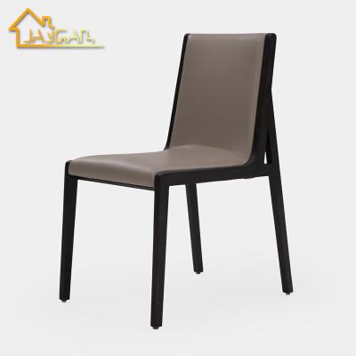 China Contemporary Factory Direct Luxury Black Solid Wood Kitchen Chairs High Back Faux Leather Dining Chairs for sale