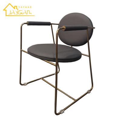 China Industrial Commercial Restaurant Furniture Bud Chairs Faux Leather Armchair Upholstered And Metal Dining Chair for sale