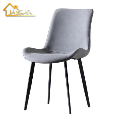 China Modern Design Coffee Cooling Coffee Chair Commercial Furniture Upholstered Gray Dining Chairs With Metal Legs for sale