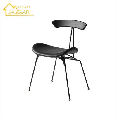 China Popular Metal Bistro Chairs PU Leather Dining Lounge Furniture Cooling Industrial Dining Chairs for sale