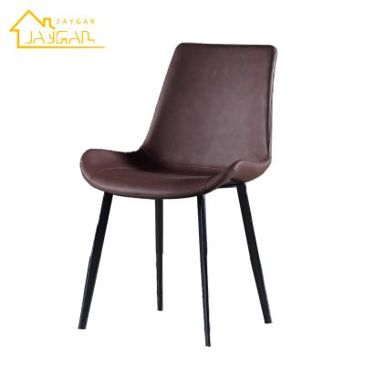 China Hot Sale Commercial Restaurant Furniture Matte Cooling Seating Black Metal Dining Chairs Cheap Leather Chairs for sale