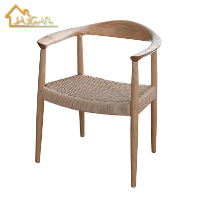 China Customized Wholesale Natural Wood Color Dining Chairs Kennedy Chair With Arm Wood Chairs For Restaurants for sale