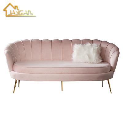 China Cooling living room 3 seater fabric couch modern mall blush velvet loveseat office waiting room sofa for sale