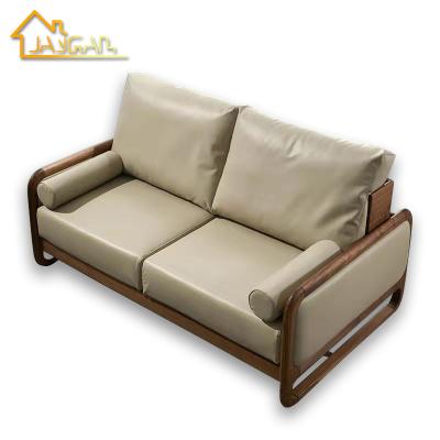 China Other hot sale modern cream leather living room sofa and loveseat corner sofa genuine leather wooden couch set for sale