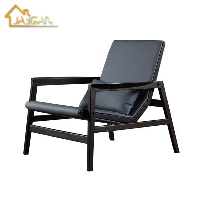 China Color Can Be Chose Comfortable Casual Modern Leather Armchair Wooden Chairs For Living Room Sofa for sale