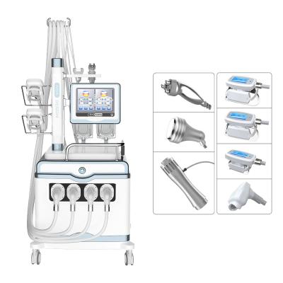 China 5MHZ RF 7 In 1 Cavitation Multifunction Cryolipolysis Machine Shock Wave for sale