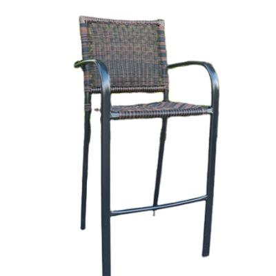 China PE rattan bar stool running outdoor and indoor furniture outdoor chair for sale Te koop