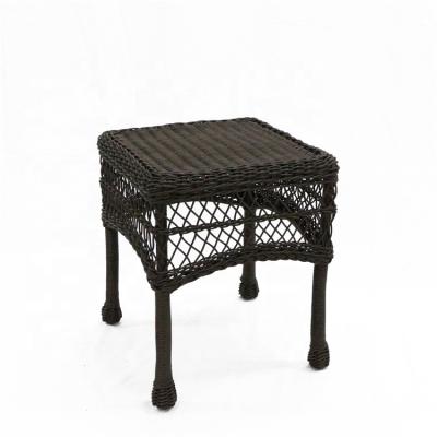 China Modern Hot Sale Indoor Outdoor Rattan PE End Table Wicker Patio Garden Furniture, Outdoor Rattan Table for sale