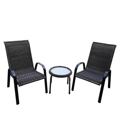 Cina Garden Set Outdoor Furniture Set PE Rattan Wicker Chair Coffee Table Set 3pcs Patio Bristo Set in vendita