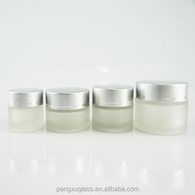 China Eco-friendly 15g 20g 30g 50g frosted glass cream jar, cosmetic bottle, facial cream container for sale