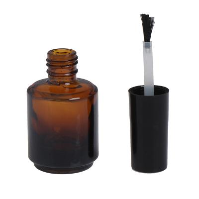 China Luxury High Quality Amber Empty Personal Care 15ml Nail Polish Bottles Glass Bottle With Brush Cap for sale