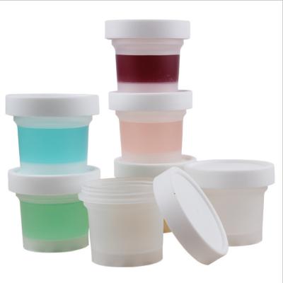 China Hot Selling 100ml 200ml Single Wall Frosted Empty Transparent Ice Cream Container Plastic Cup With Lid For Dessert Yogurt for sale