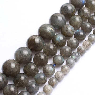 China Polishing Natural Labradorite Round Loose Stone Beads 4/6/8/10/12mm Jewelry DIY Necklaces Bracelets Charms for sale