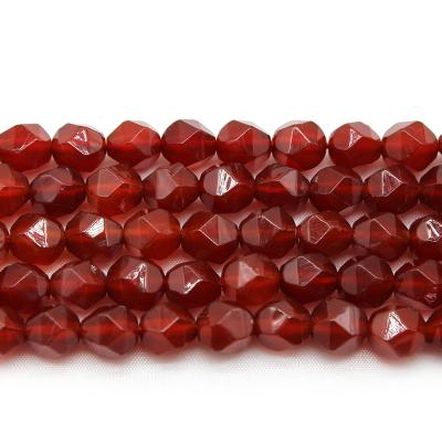 China Polishing Natural Faceted Red Agate Carnelian Stone Beads For Jewelry Making DIY Necklace Bracelet Accessory for sale