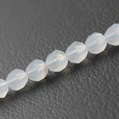 China Large Polishing Natural White Agate Spacer Faceted Loose Beads For Jewelry Making DIY Bracelets Earrings Charms for sale