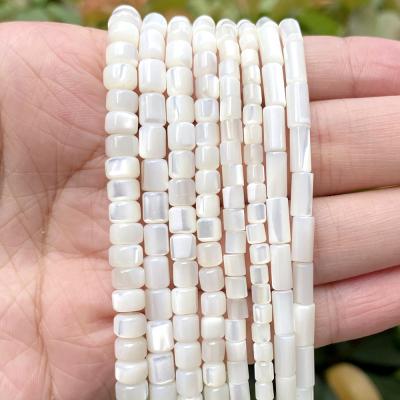 China Natural Freshwater Pearl Natural White Cylindrical Square Spacer Loose Beads For Jewelry Making Handmade DIY Bracelet Necklace for sale