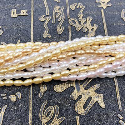 China Jewelry Making 3*6MM Imitation Glass Rice Bead Accessories Size And Color Of Glass Beads DIY Can Be Customized for sale