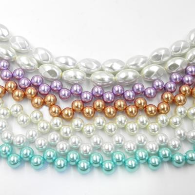 China Jewelry Making Diy Accessories Dislocation Double Hole Imitation Glass Pearl Semi-finished Products Manufacturers Wholesale for sale