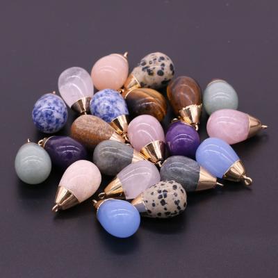 China Natural Stone Water Drop Quartz Pendant For Charms Jewelry Making Necklace Earrings For Women Healing Gift for sale