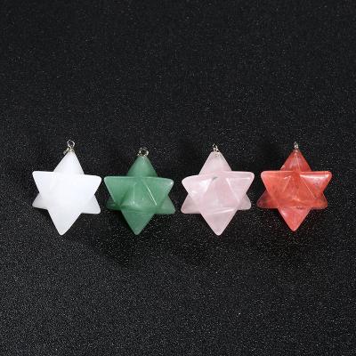 China DIY Jewelry Accessory Anise Star Natur Merkaba Six Headed Star Hexagram Healing Gemst Flower of Life Necklace Travel Souvenir for sale