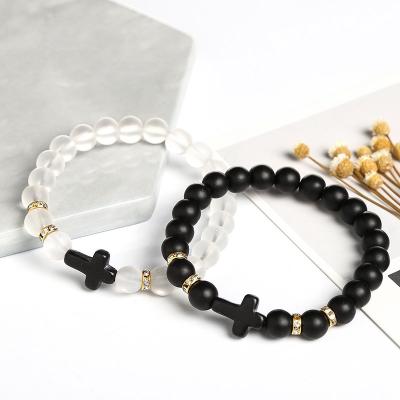 China Wholesale Fashionable Men's Religious Simple Bracelets Jesus Cross Charm Bracelets For Women Yoga Jewelry for sale