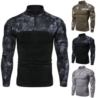 China Breathable Customize Logo Camouflage Men's Gym Clothing Fitness Running Workout Long Sleeve for sale