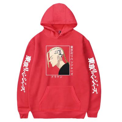 China Custom Copy Viable Logo Men Anime Pullover For Autumn Winter Casual Red Hoodies for sale