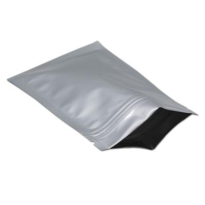 China Matte Light Food Packaging Zip Custom Lock Moisture Proof Mylar Aluminum Foil Silver Plastic Bag for sale